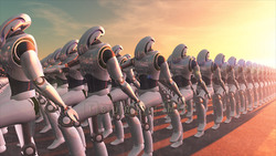 機器人行進的圖像 CG 機器人巡遊